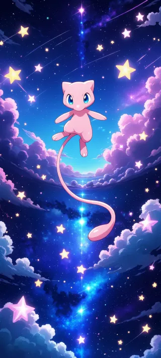 Starlit Whisper of Mew phone wallpaper