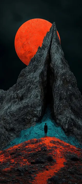 The Silent Echo of a Blood Red Sun phone wallpaper