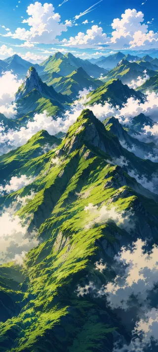 Emerald Mountain Range phone wallpaper