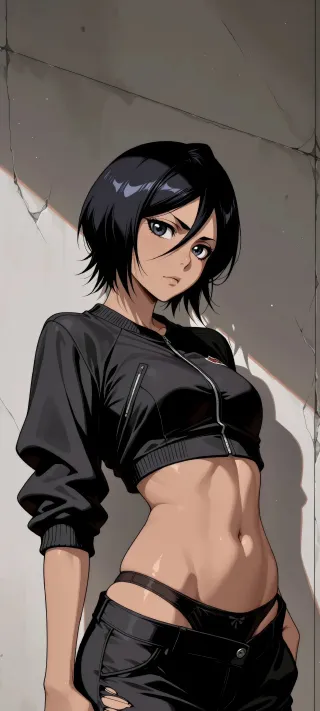 Rukia's Shadowed Resolve phone wallpaper