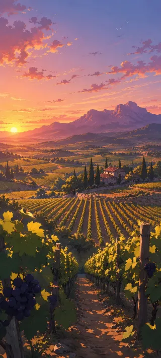 A Scenic Trail Through the Valley of Grapes phone wallpaper
