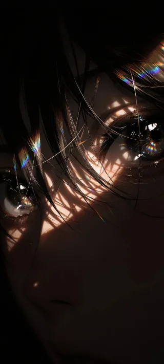 Rain-Soaked Anime Portrait phone wallpaper