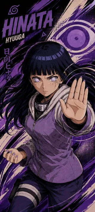 Hinata: Byakugan Gaze phone wallpaper