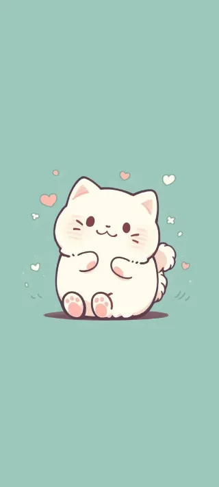 Paws Among Small Hearts phone wallpaper