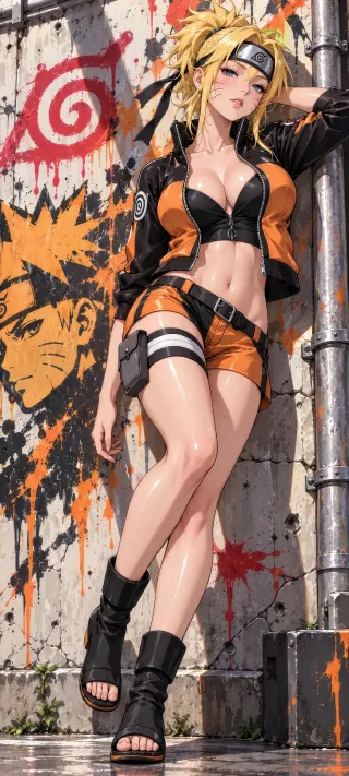 Konoha Street Naruto Waifu phone wallpaper