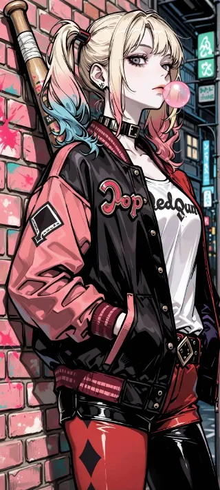 Neon Mischief phone wallpaper