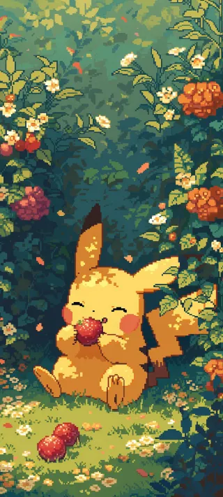 Pikachu's Berry phone wallpaper