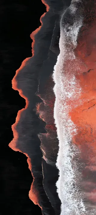 Aerial Volcanic Shore phone wallpaper