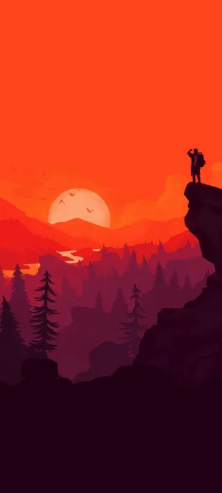 Hiker on the Ridge phone wallpaper