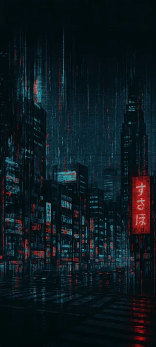 Dystopian Night Shift phone wallpaper