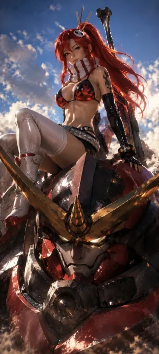 Yoko Littner on Gurren phone wallpaper