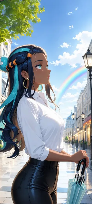 Turquoise City Walker Nessa phone wallpaper