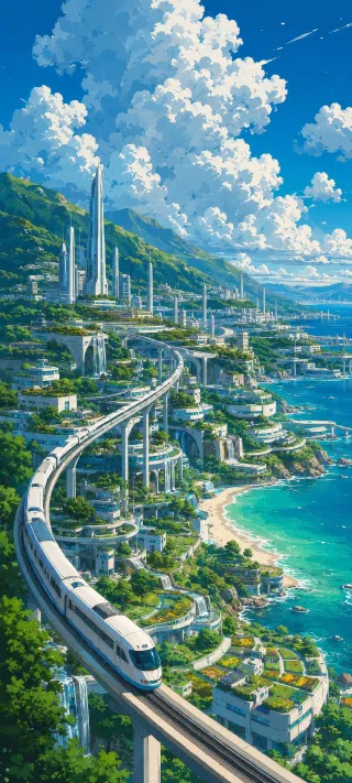 The Journey Through Eco-Utopia phone wallpaper
