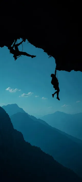 Climbers on the Overhang phone wallpaper