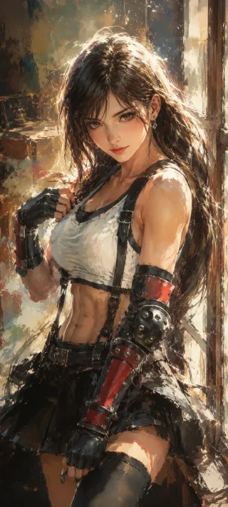 Sunlit Warrior Maiden phone wallpaper