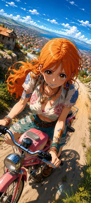 Rider Nami Above the Coast phone wallpaper