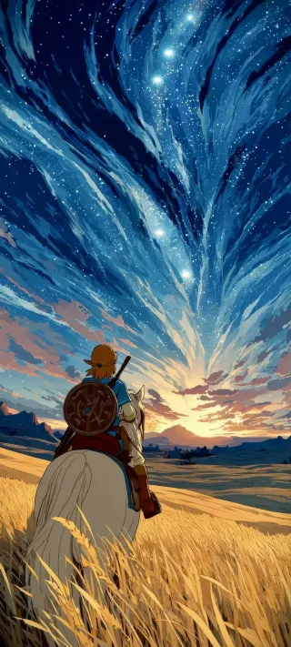 Voyage Beneath Starlit Veil phone wallpaper