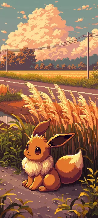 Eevee Pixel Art phone wallpaper
