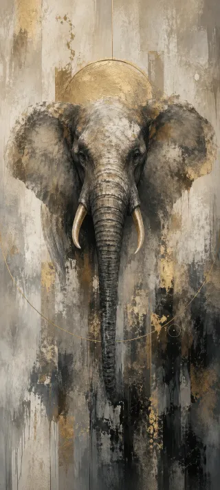 Elephant in Gold phone wallpaper