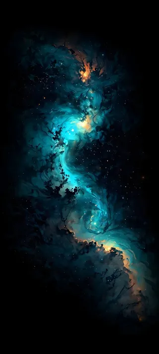 Glow in the Dark Deep Space phone wallpaper