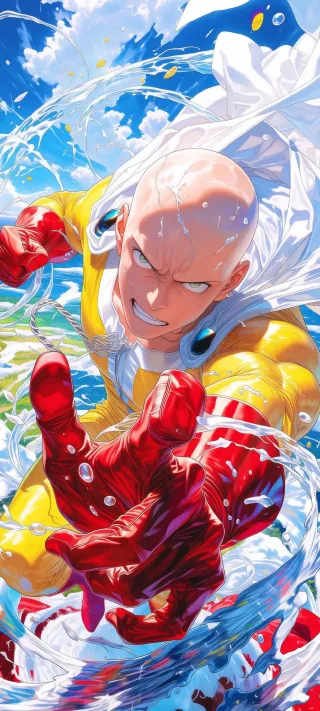 Surge of the Bald Hero phone wallpaper