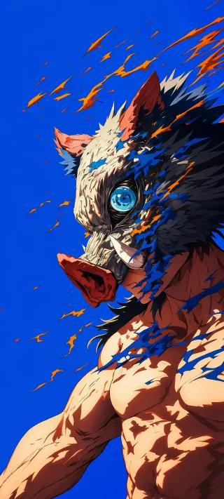 Inosuke's Boar Mask phone wallpaper