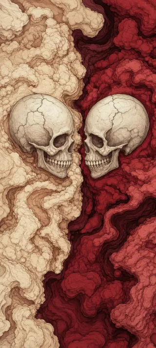 Skulls in Confrontation phone wallpaper