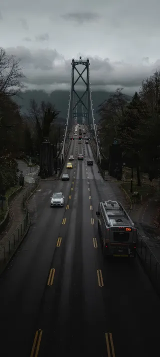 Bridge in mountain phone wallpaper