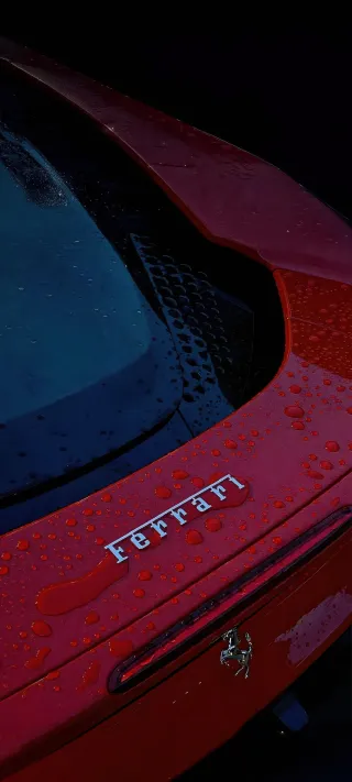 Ferrari in the Rain phone wallpaper