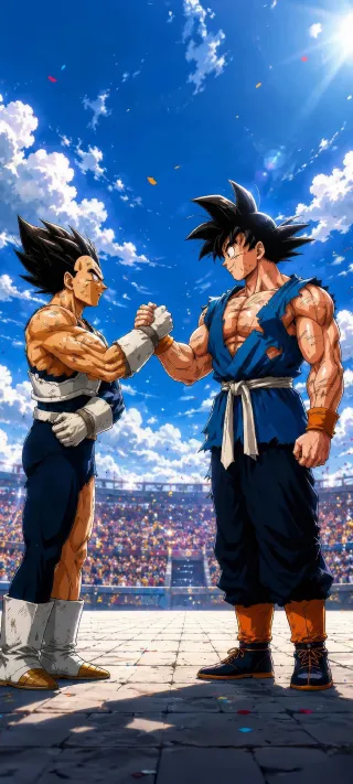 Vegeta & Goku Brotherhood phone wallpaper