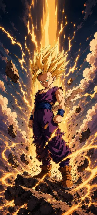 Gohan in Super Saiyan Form phone wallpaper