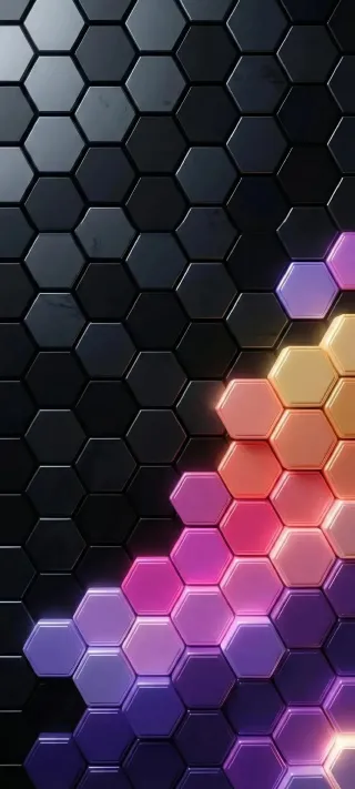 Hexagonal Glow phone wallpaper
