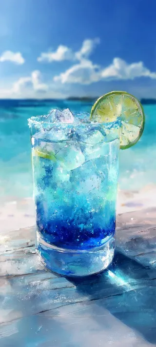 Lime Drink by the Sea phone wallpaper