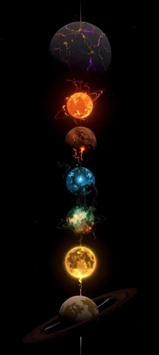 Orbits of the Seven Planets phone wallpaper