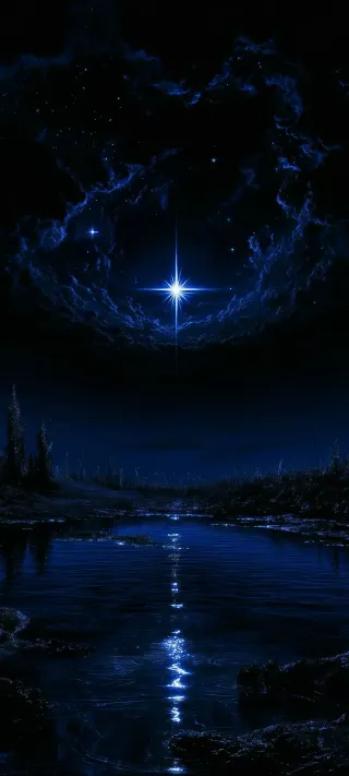 Celestial Beacon Reflection phone wallpaper