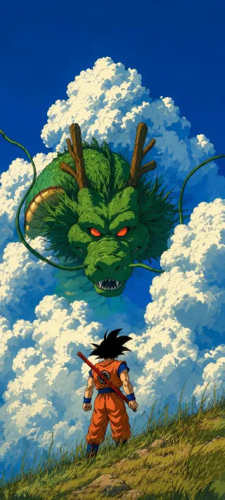 Goku Before Shenron phone wallpaper
