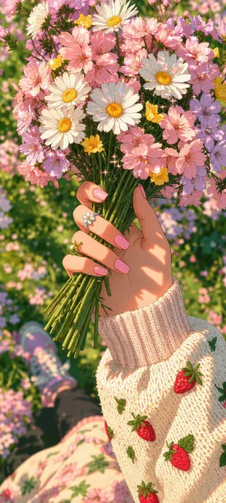 Handful of Spring Blossoms phone wallpaper