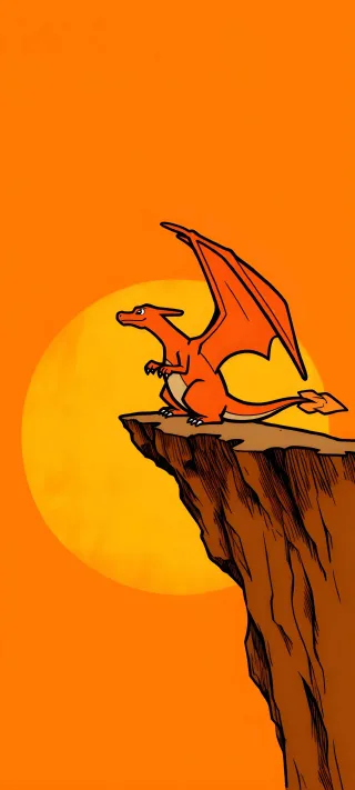 Charizard on the Cliff phone wallpaper