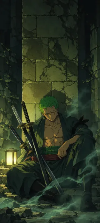 Roronoa Zoro at Rest phone wallpaper