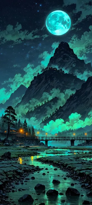 Mystic Mountain River phone wallpaper