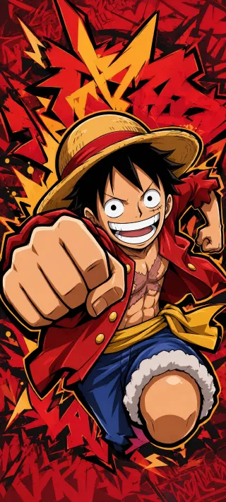 Straw Hat Through Thunder phone wallpaper