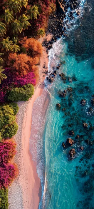 Blooming Tropical Oasis phone wallpaper