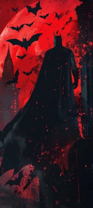 Batman Before the Blood Moon phone wallpaper