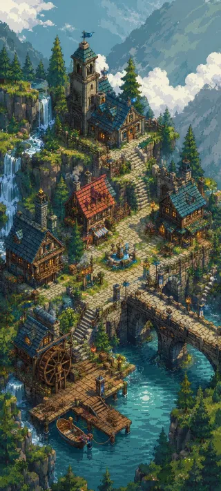 Cliffside Village phone wallpaper
