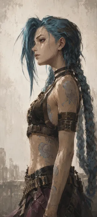 Jinx of Zaun phone wallpaper