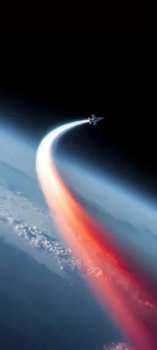 Rainbow Spaceship phone wallpaper