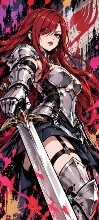 The Red-Haired Knight phone wallpaper