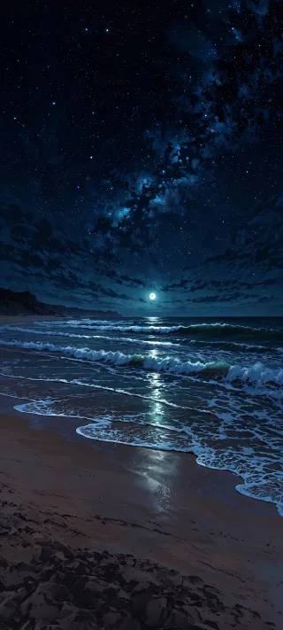 Moonrise Over the Tides phone wallpaper