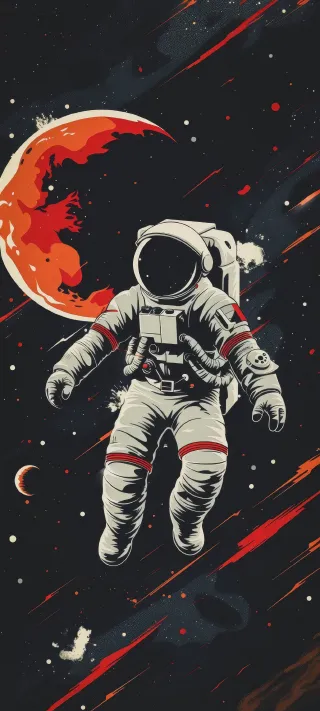 Lost in the Cosmic Void phone wallpaper