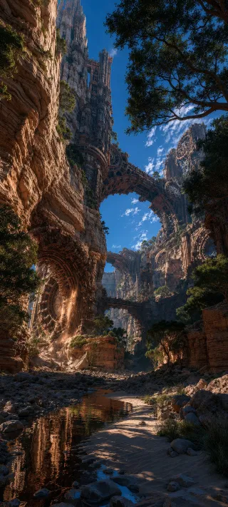 Cathedral Ruins in the Canyon phone wallpaper